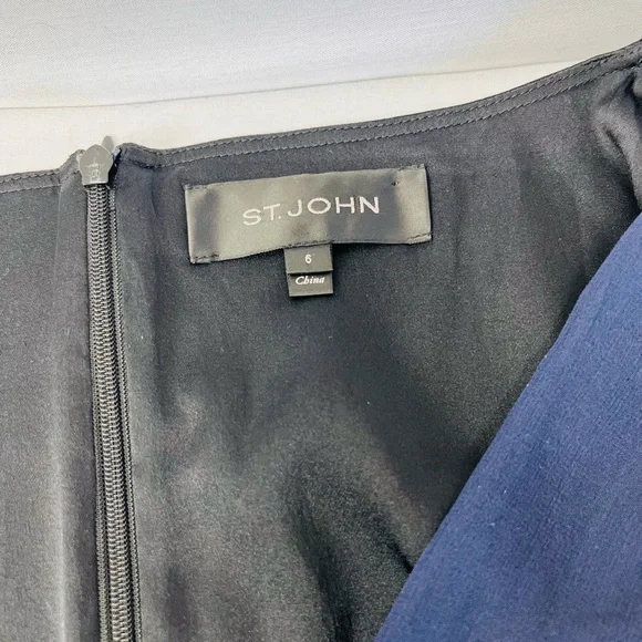 St.‎ John Blue Asymmetrical V-Neck Sundress - Picture 8 of 9